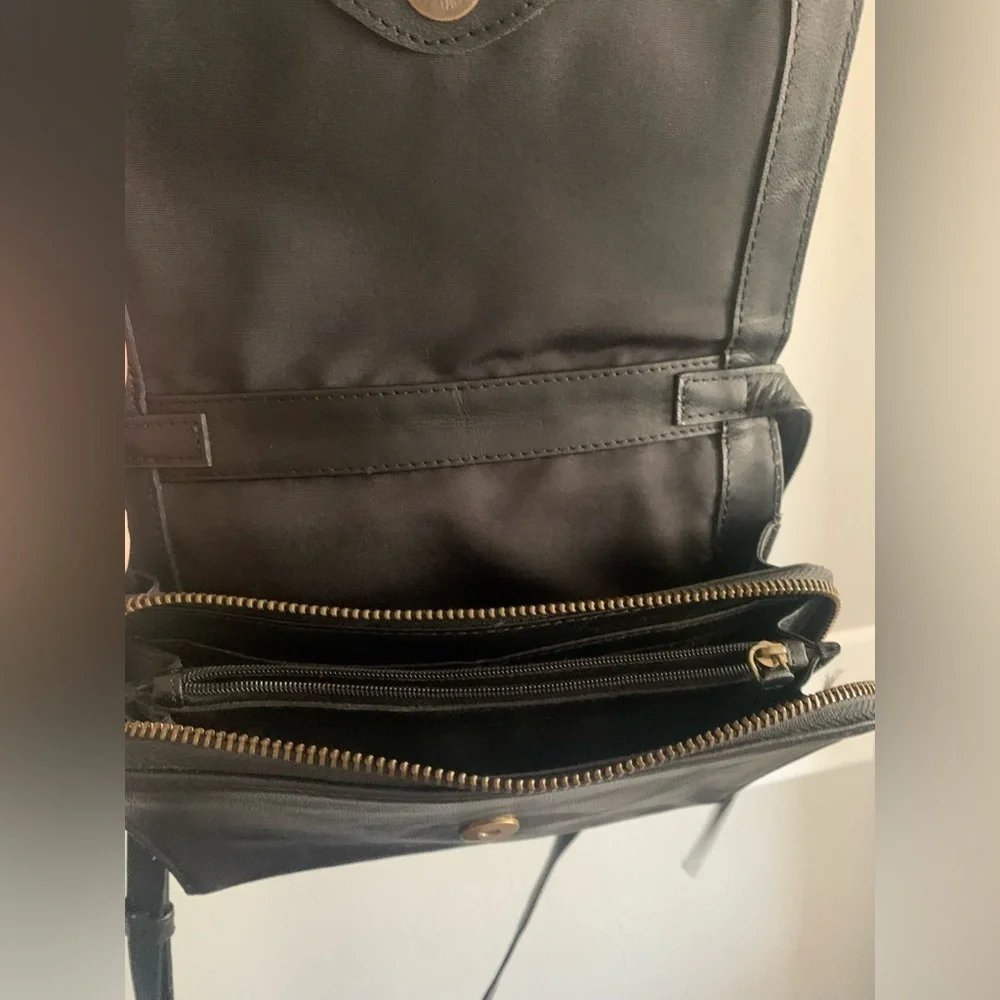 Rachel Roy Black Leather Crossbody Purse